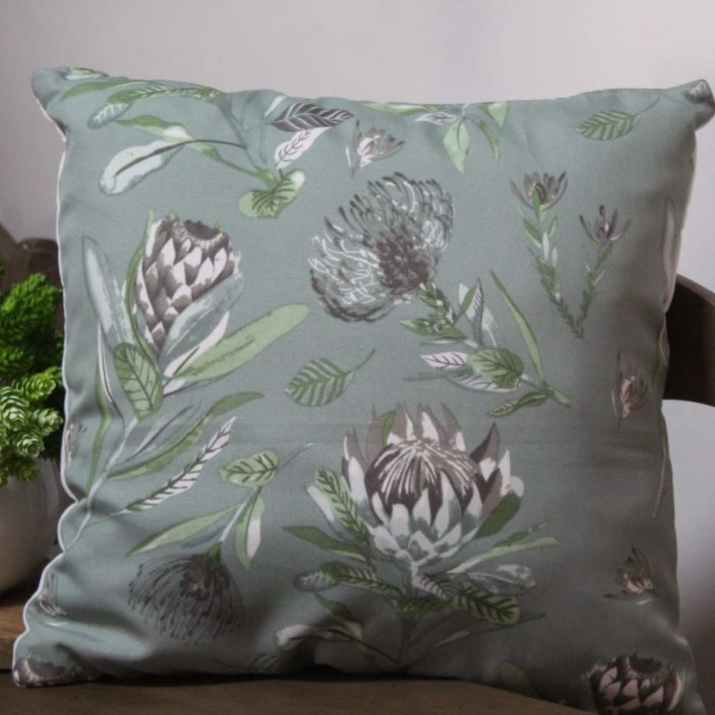 Scatter cushions - protea green2 Scatter cushion protea green