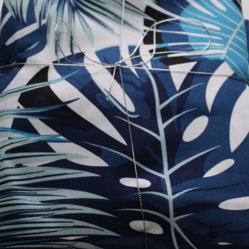 Tablecloth- leaves - blue (2) Tablecloth leaves blue